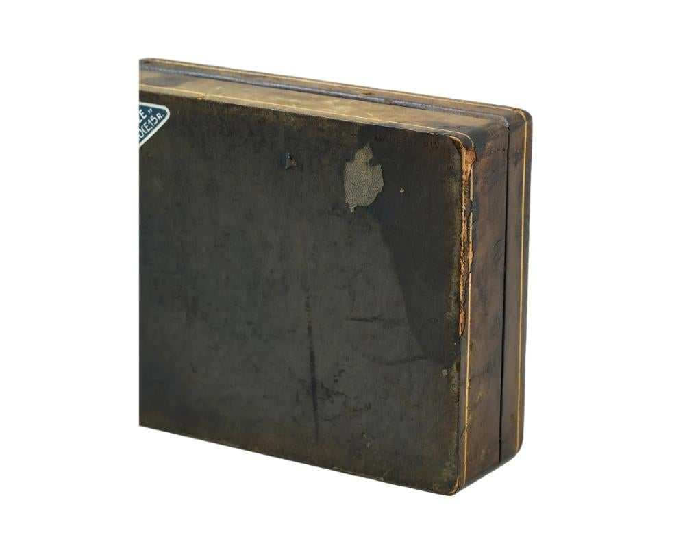 Caja de cuero de mosaico de Pietra DURA de pez italiano Mid Cen 2