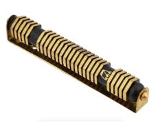 Mid-Cent Judaica Hans Teppich Gilt Brass Mezuzah