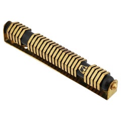 Mid-Cent Judaica Hans Teppich Gilt Brass Mezuzah