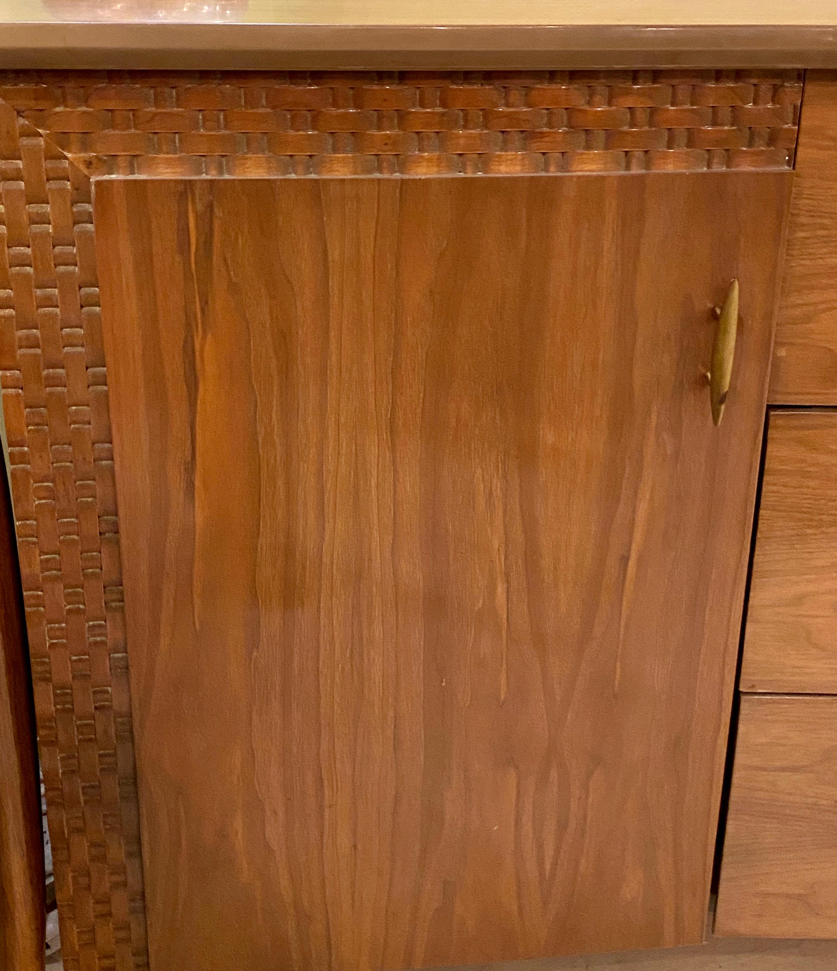 North American Mid-Century Modern Piet Hein American Modern Walnut Dresser, Inverted Front