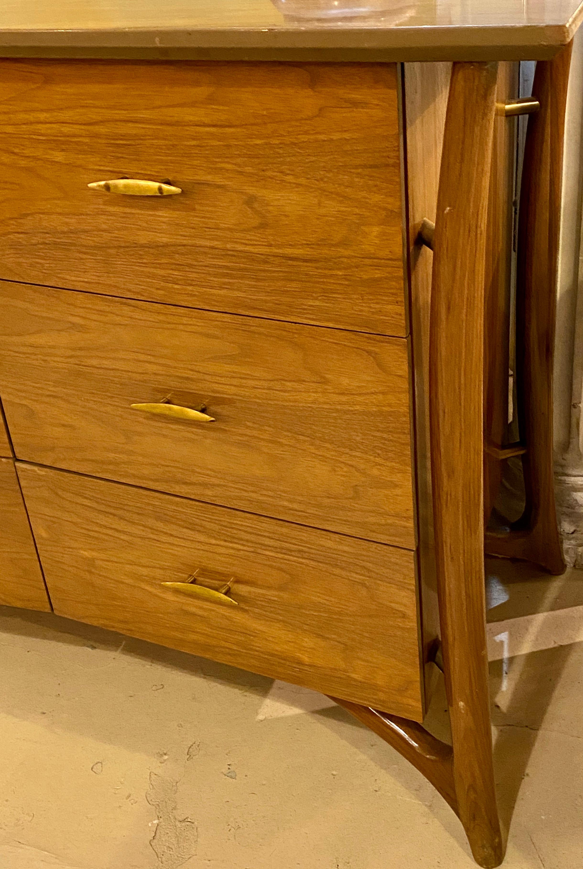 Mid-20th Century Mid-Century Modern Piet Hein American Modern Walnut Dresser, Inverted Front