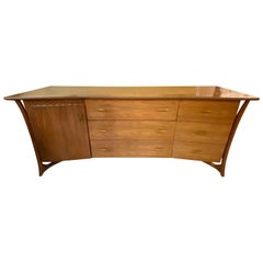 Mid-Century Modern Piet Hein American Modern Walnut Dresser, Inverted Front