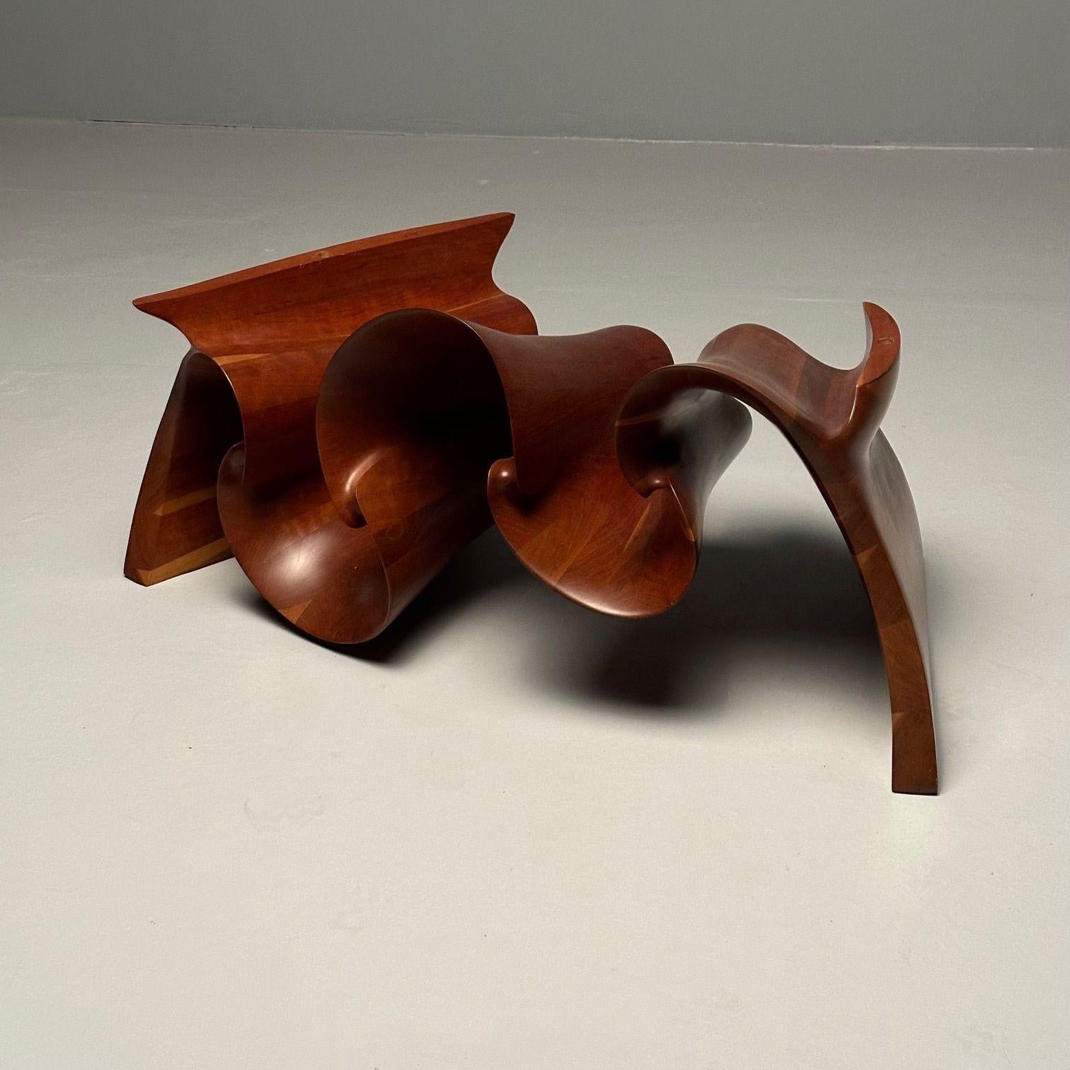 Skulpturaler Couchtisch aus der Mitte des Jahrhunderts von Peter Michael Adams, Nussbaum, USA, 1970er Jahre im Angebot 9