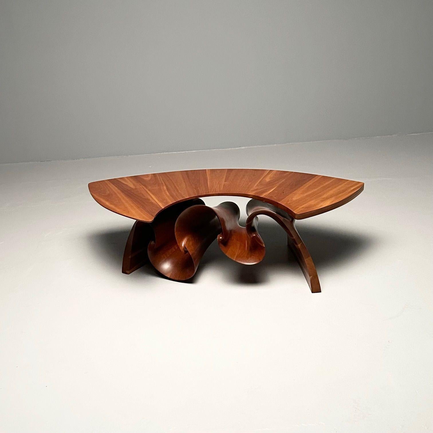 Mid-Century Modern Peter Michael Adams, Mid-Century, Sculptural Coffee Table, Walnut, USA, 1970s For Sale