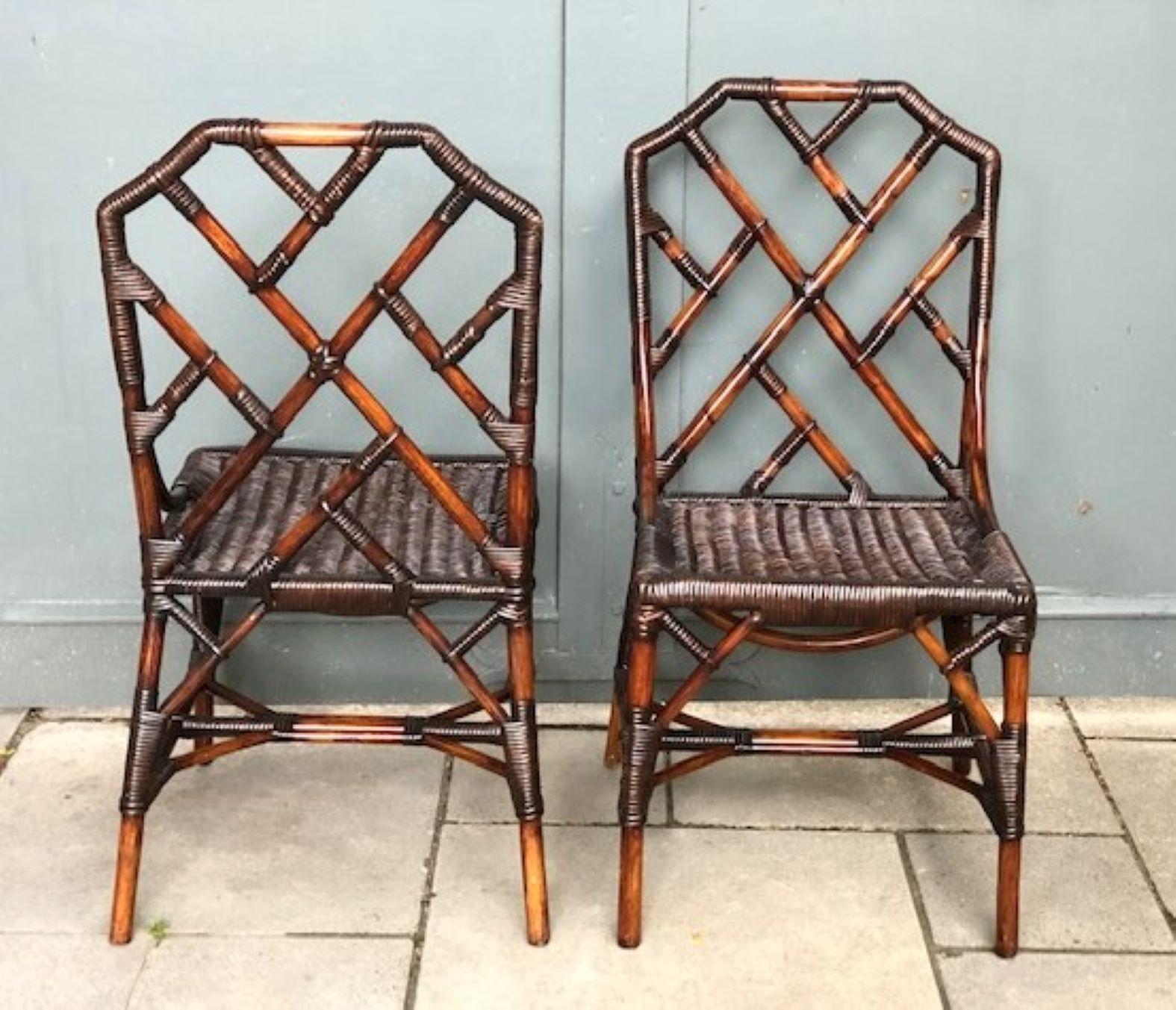 MCM Rattan / Cane Dining Table & 6 x Chippendale Style Chairs, Angraves 1970s For Sale 5
