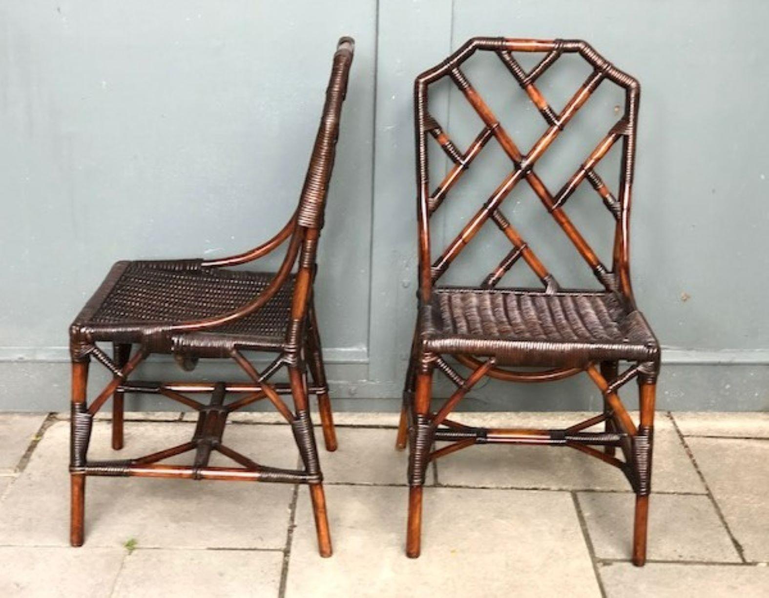 MCM Rattan / Cane Dining Table & 6 x Chippendale Style Chairs, Angraves 1970s For Sale 6