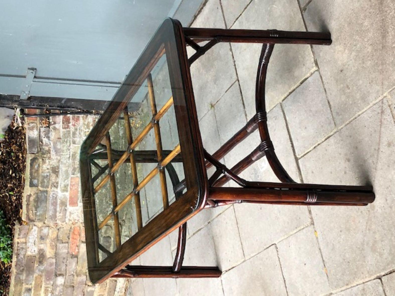 MCM Rattan / Cane Dining Table & 6 x Chippendale Style Chairs, Angraves 1970s For Sale 11