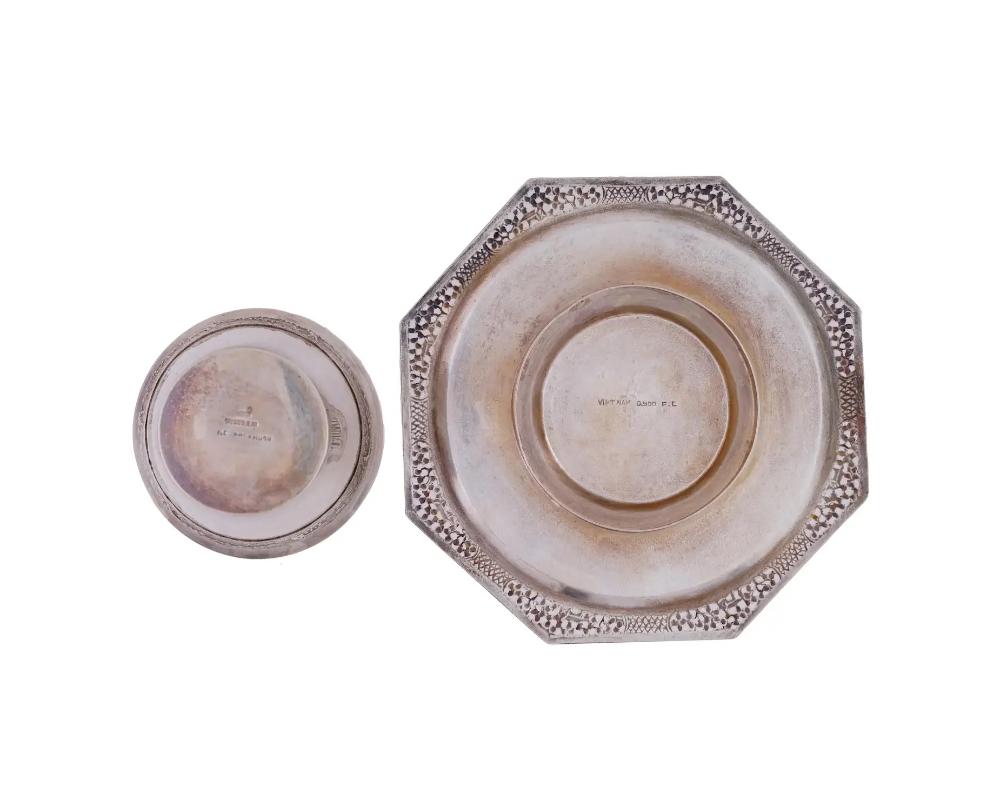 Mid Cent Vietnamese Embossed Silver Cup And Saucer For Sale 2