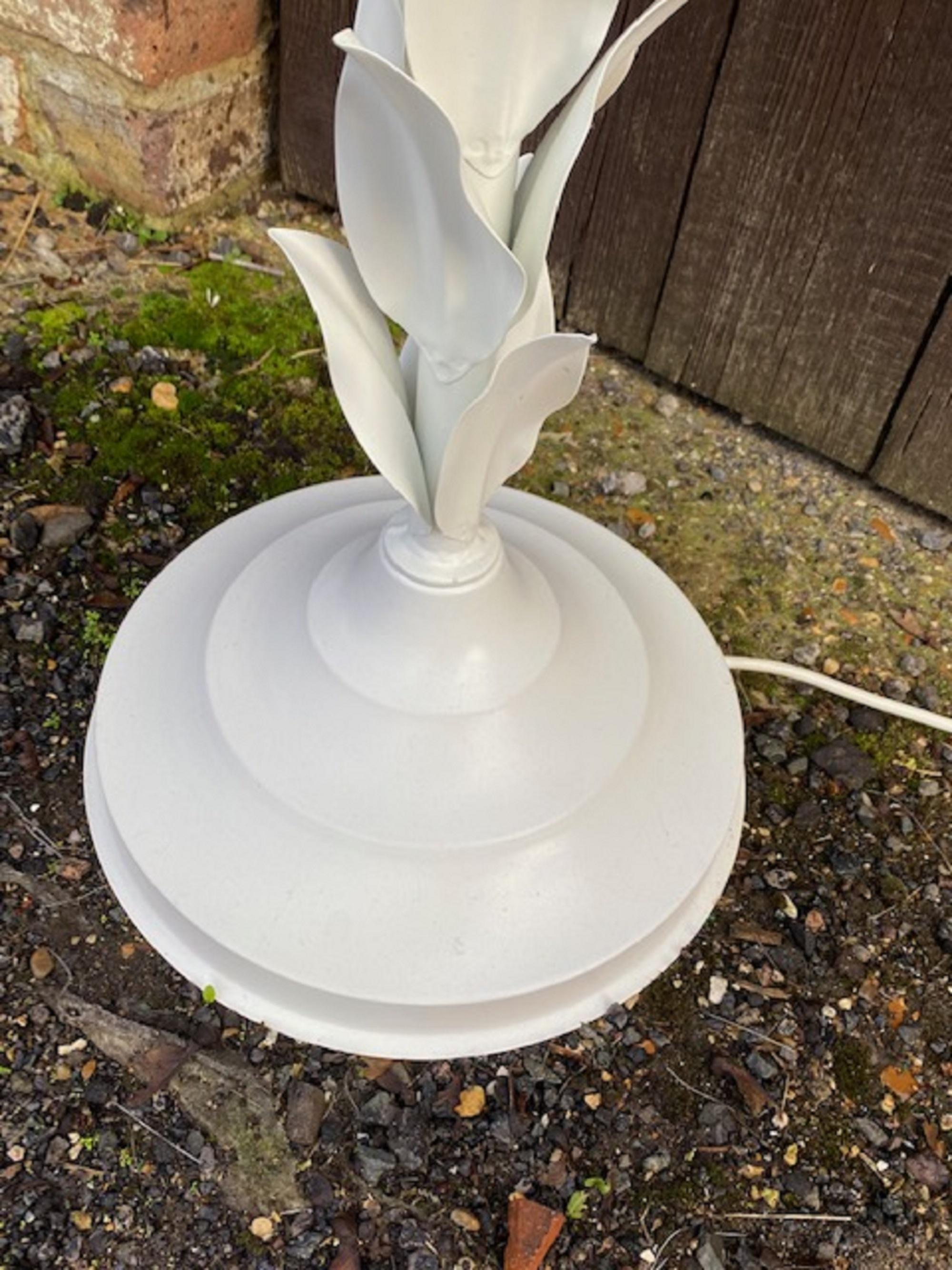 Acrylic Mid-Cent White Palm Tree Floor Lamp in the Manner of Sergio Terzani, French 1970 For Sale