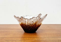 Mid-Center Modern Revontulet Glass Bowl by Tauno Wirkkala for Humppila Finland