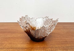 Mid-Center Modern Revontulet Glass Bowl by Tauno Wirkkala for Humppila Finland