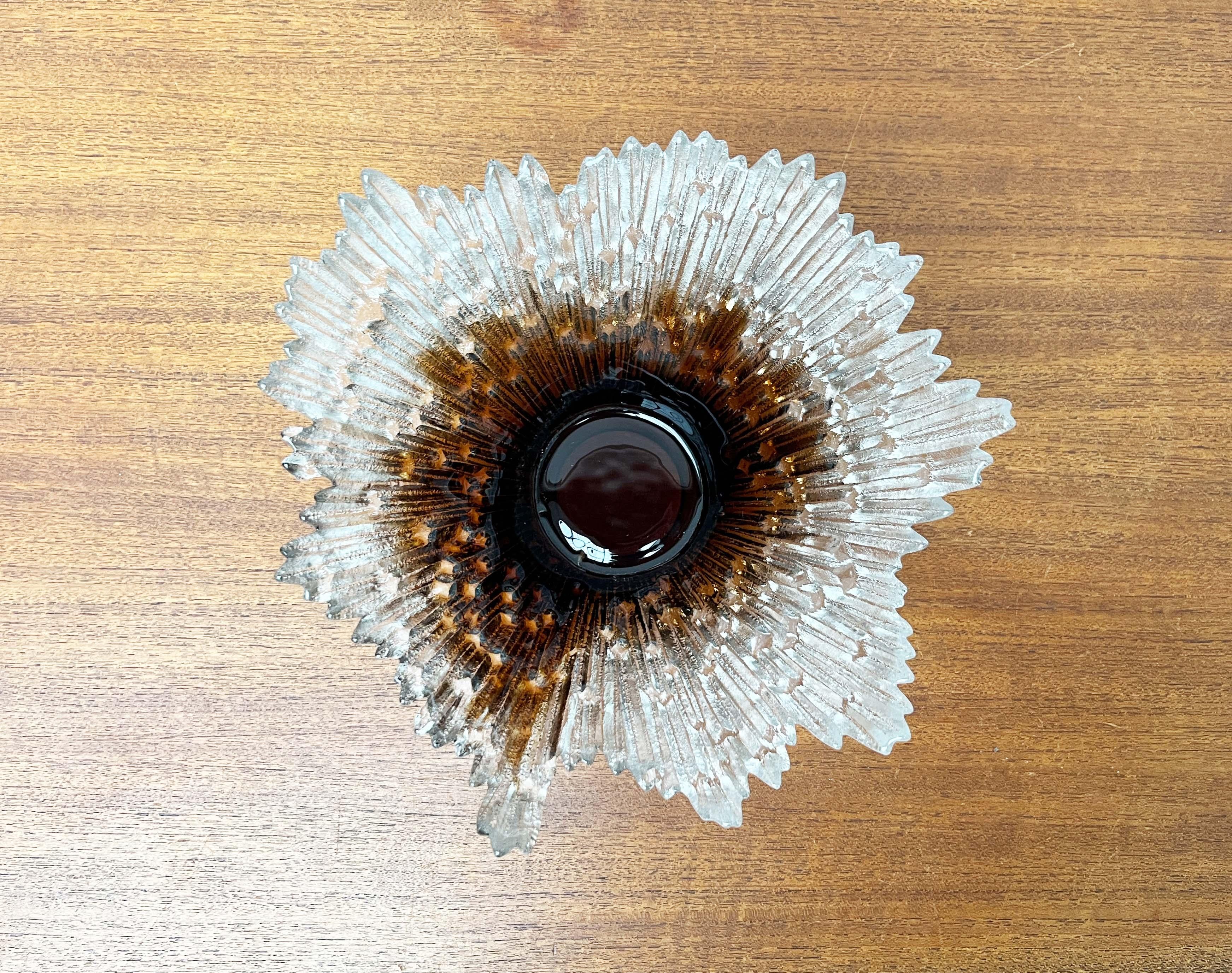 Mid-Century Modern Mid-Center Modern Revontulet Glass Bowl by Tauno Wirkkala for Humppila Finland For Sale