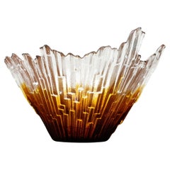 Mid-Center Modern Revontulet Glass Bowl by Tauno Wirkkala for Humppila Finland