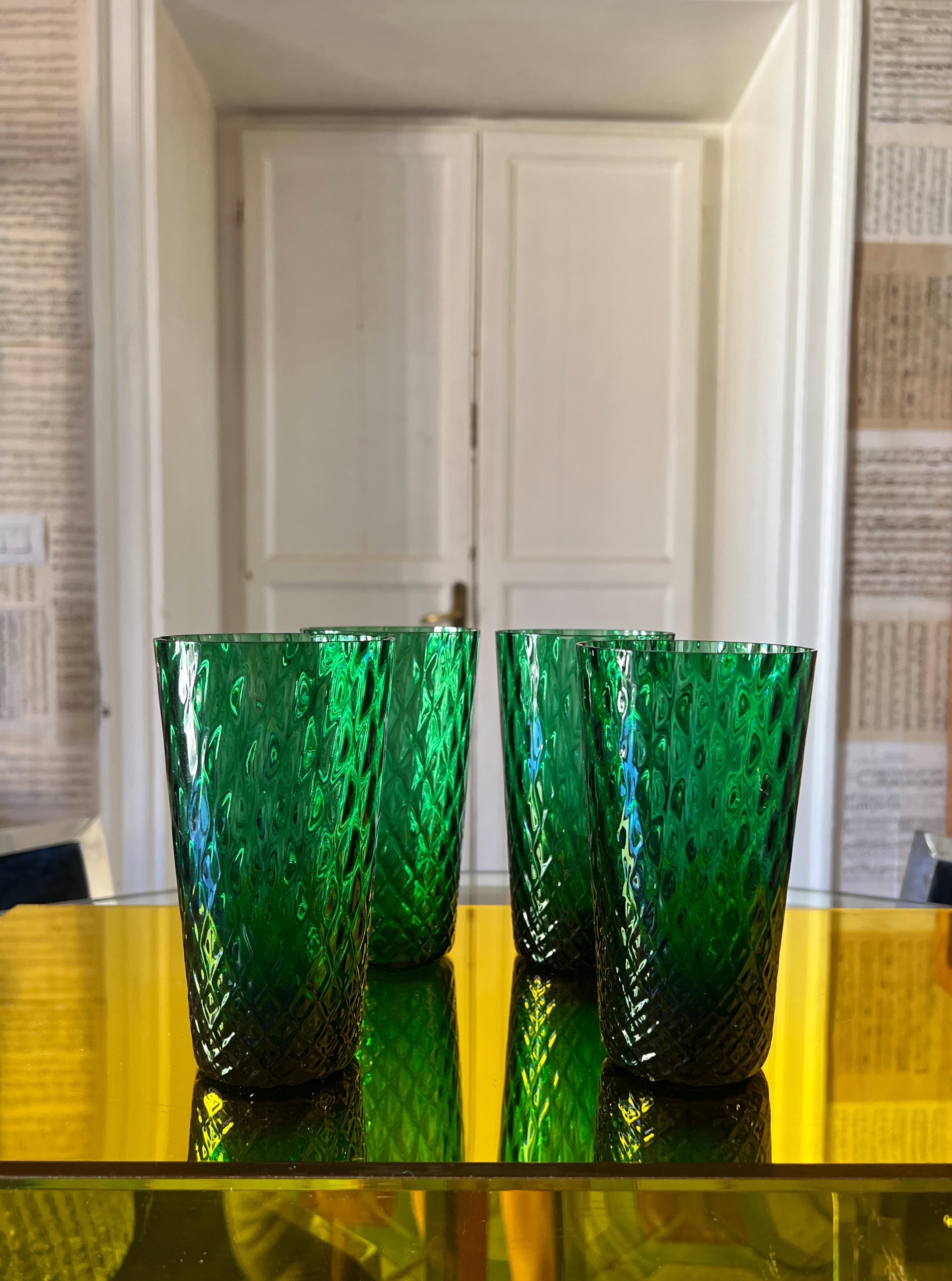 Italian Mid-Centery modern drinking glasses, attributed to Carlo Scarpa  For Sale