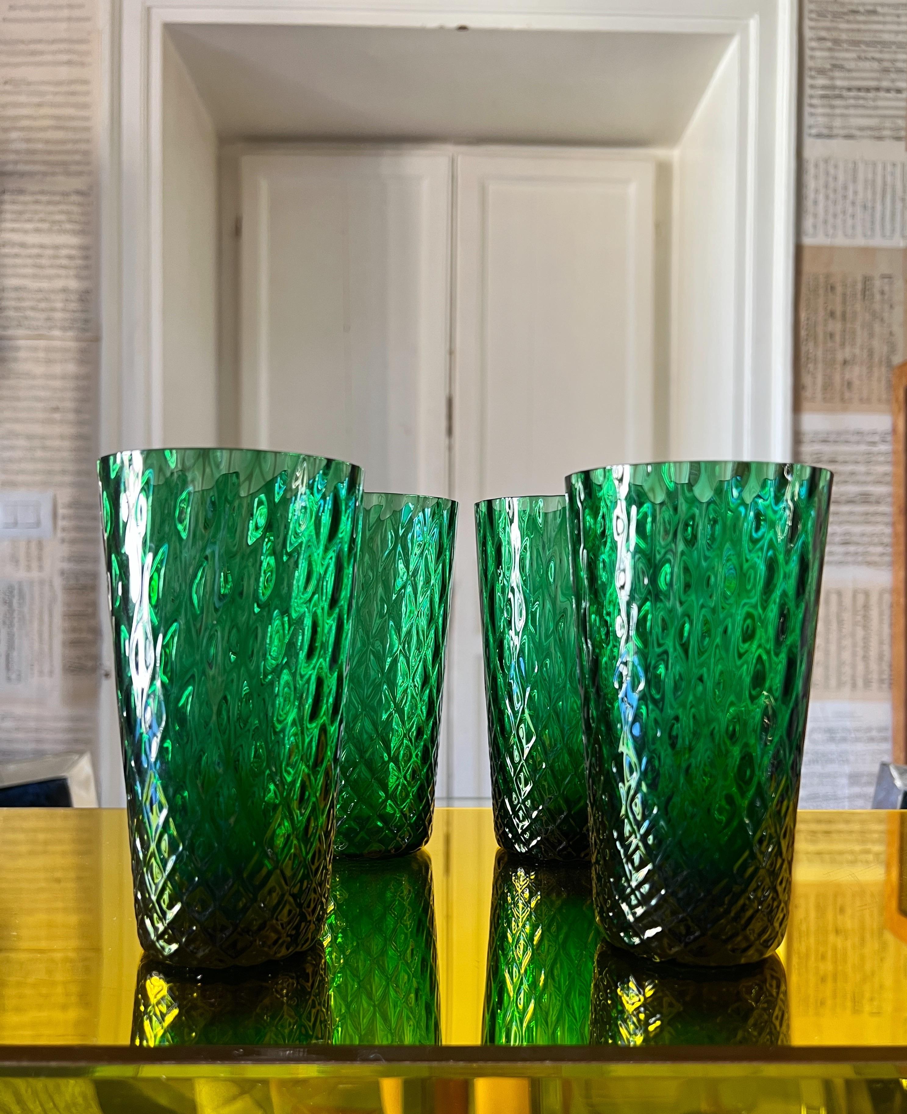 Mid-Centery modern drinking glasses, attributed to Carlo Scarpa  In Good Condition For Sale In Palermo, PA
