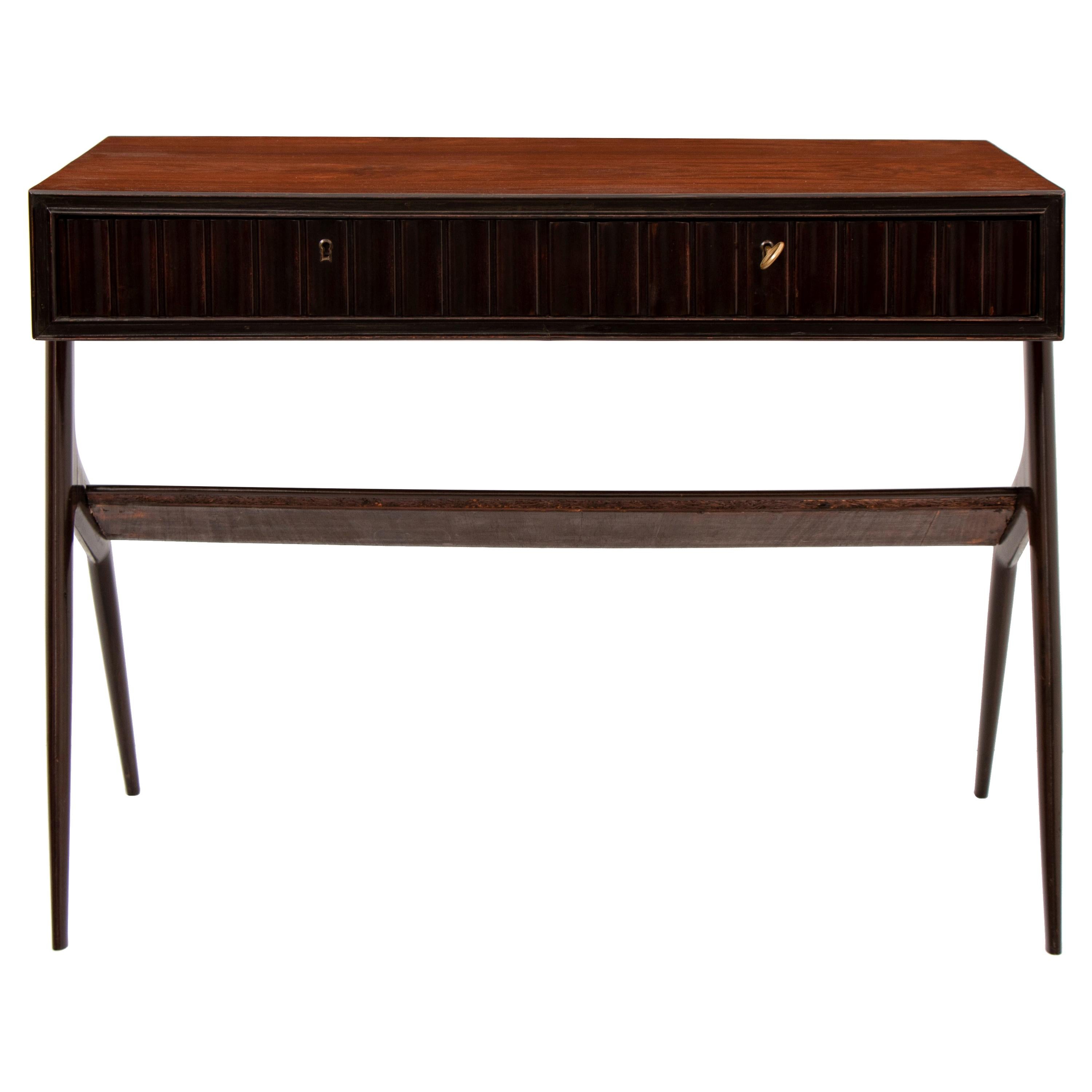 Midcentury 1950s Italian Ico Parisi Style Rosewood and Beech Writing Desk