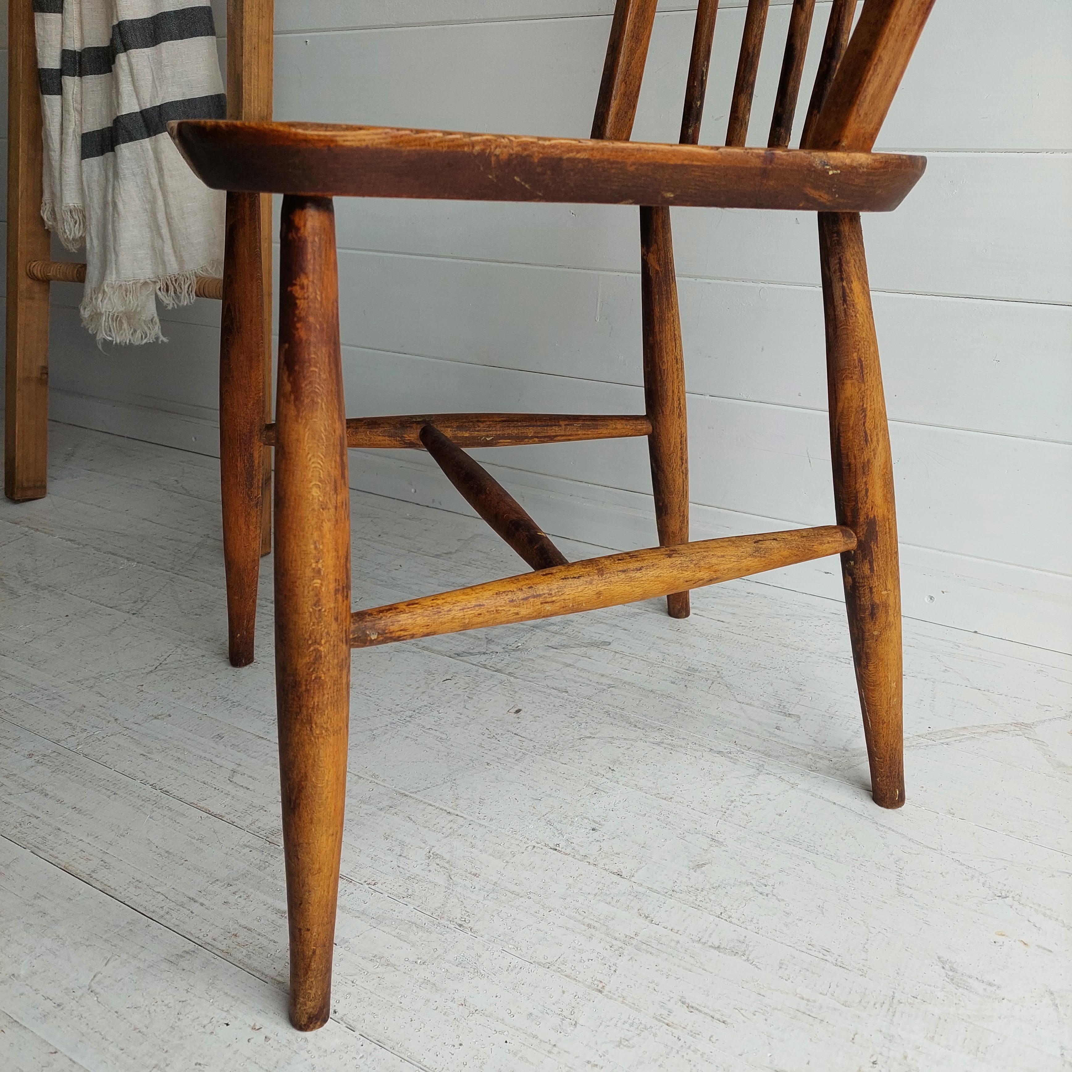 Midcentury Ercol Windsor Kitchen Chair 'Model No. 4a or No. 100', 50s 5