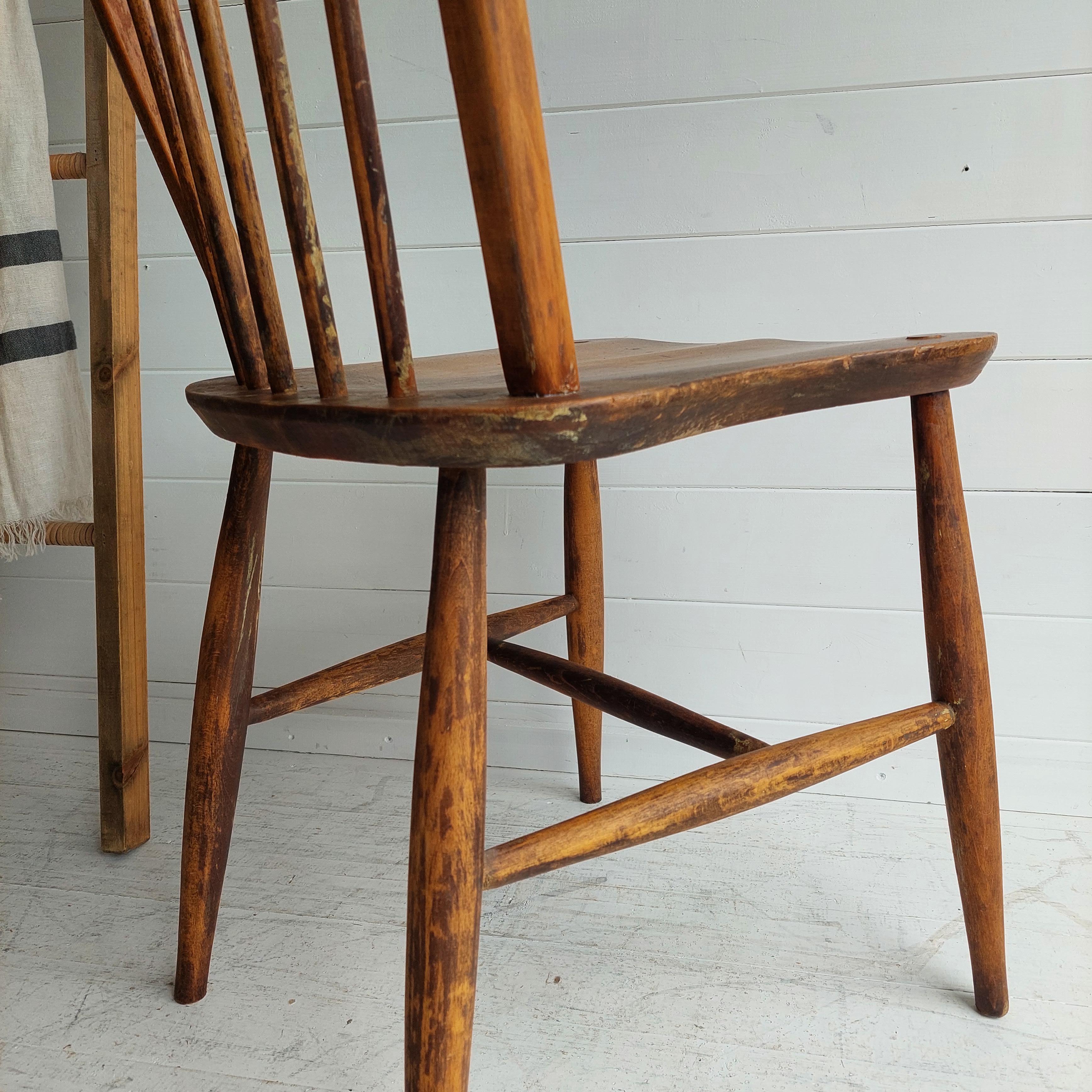 Midcentury Ercol Windsor Kitchen Chair 'Model No. 4a or No. 100', 50s 6