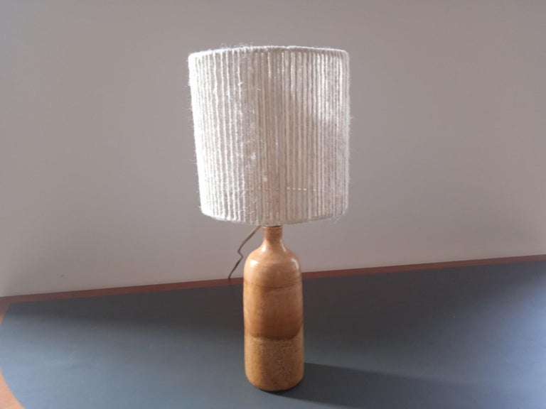Ceramic Table Lamp Rope Mid-Centrury French Ceramic Table Lamp with Lampshade in Rope For Sale ...