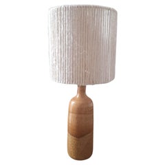 Retro Mid-Centrury French Ceramic Table Lamp with Lampshade in Rope