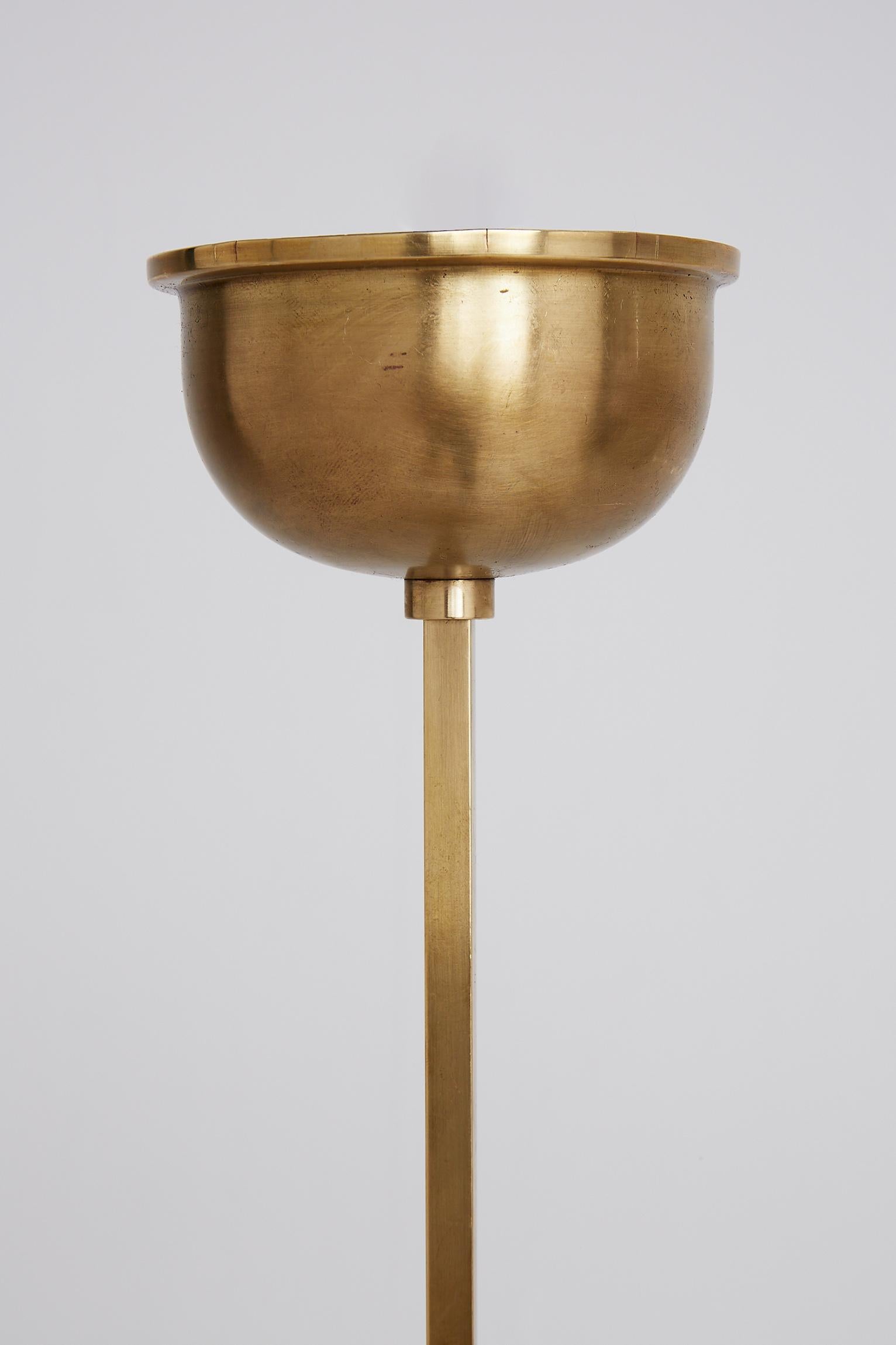Midcentury Brass and Glass Ceiling Light 1