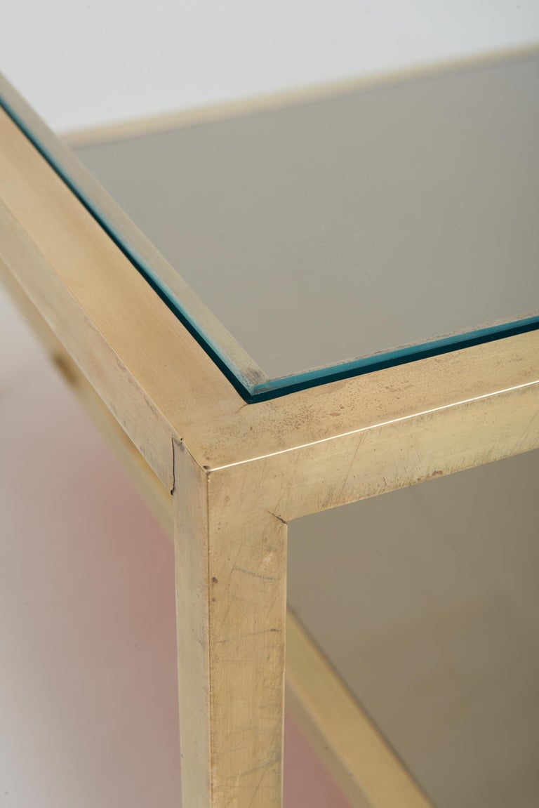 MidCentruy Brass Square Coffee Table For Sale at 1stDibs