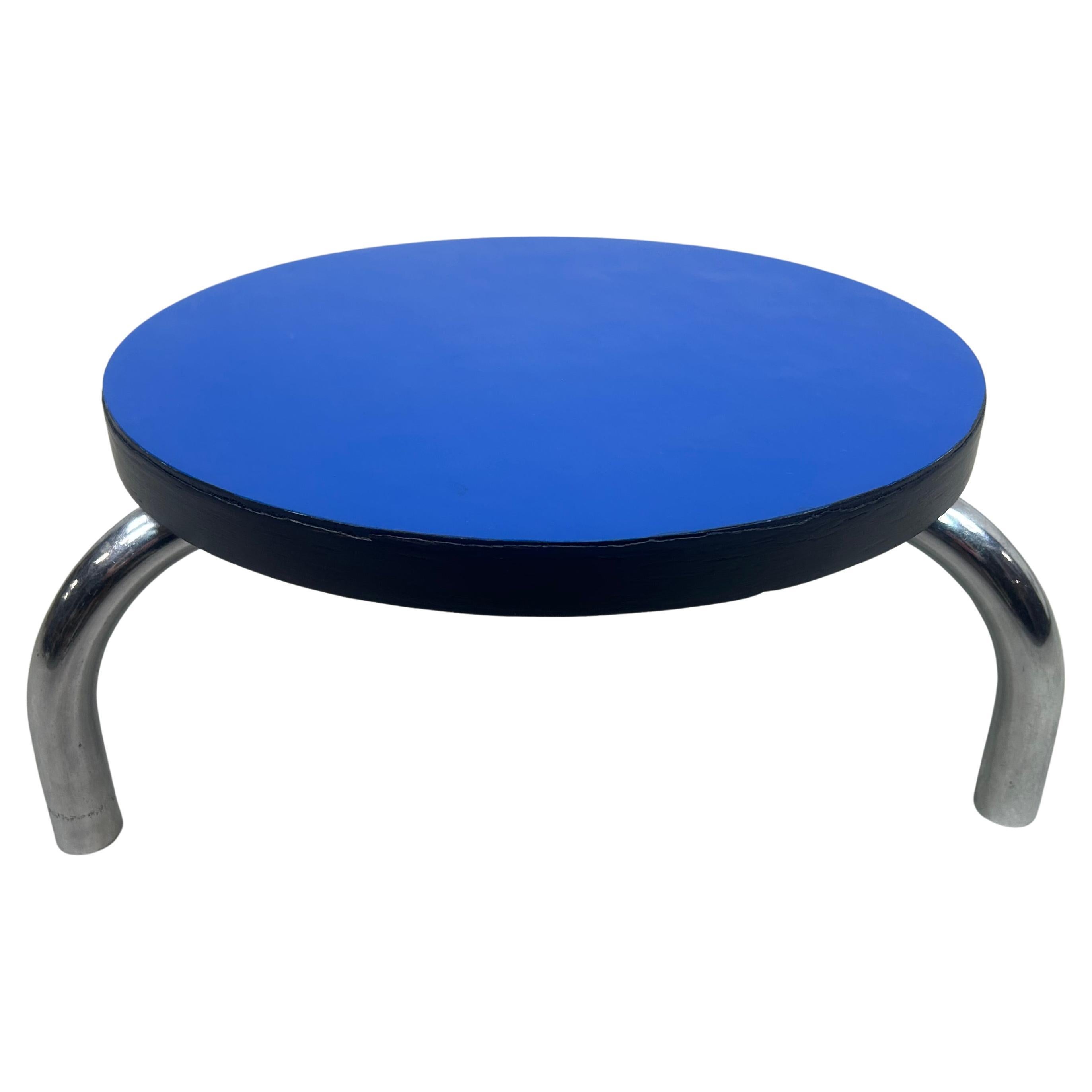 Mid-centruy modern blue plant stand