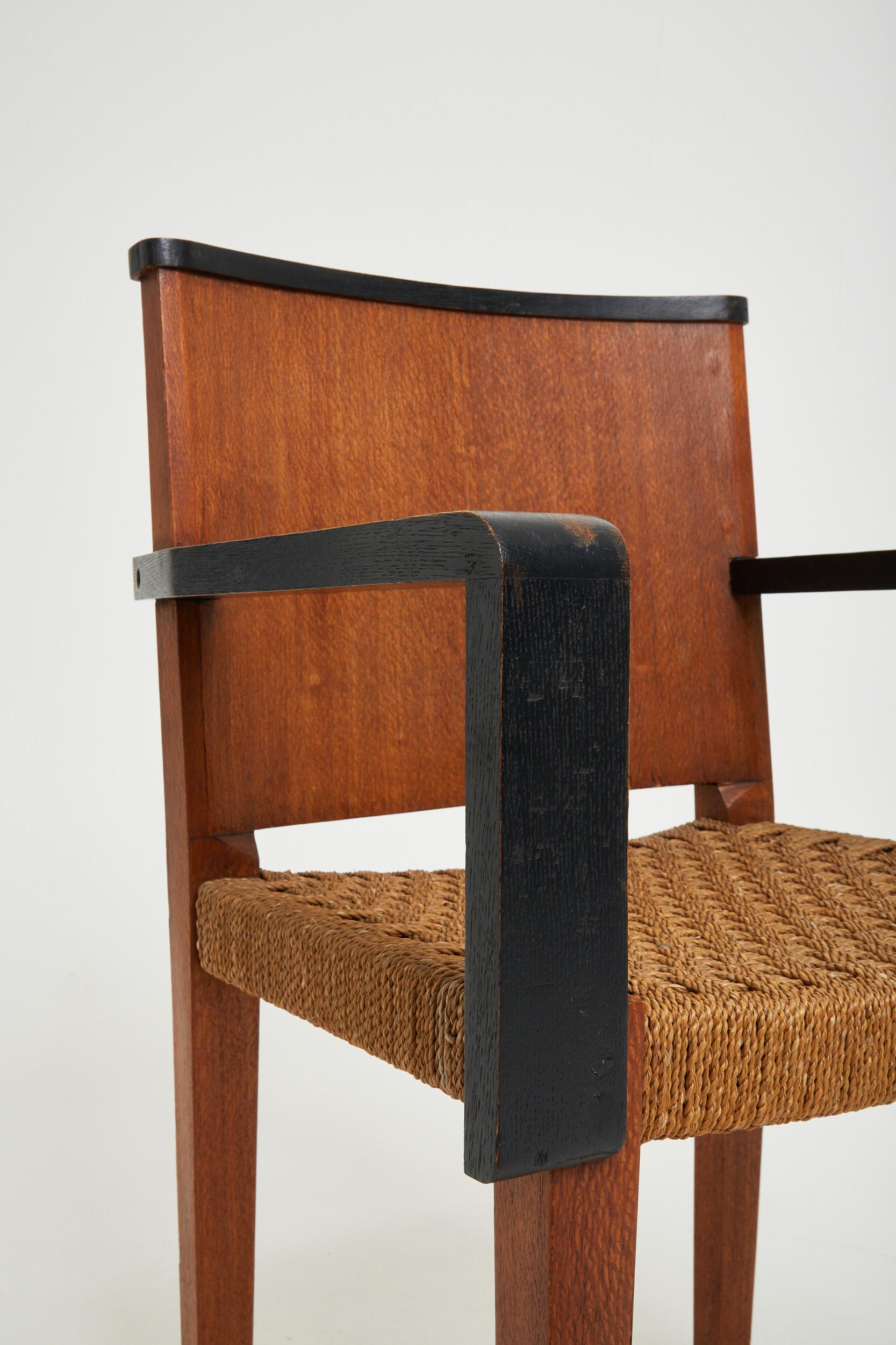 Mid-Century Oak and Rope Armchair 6