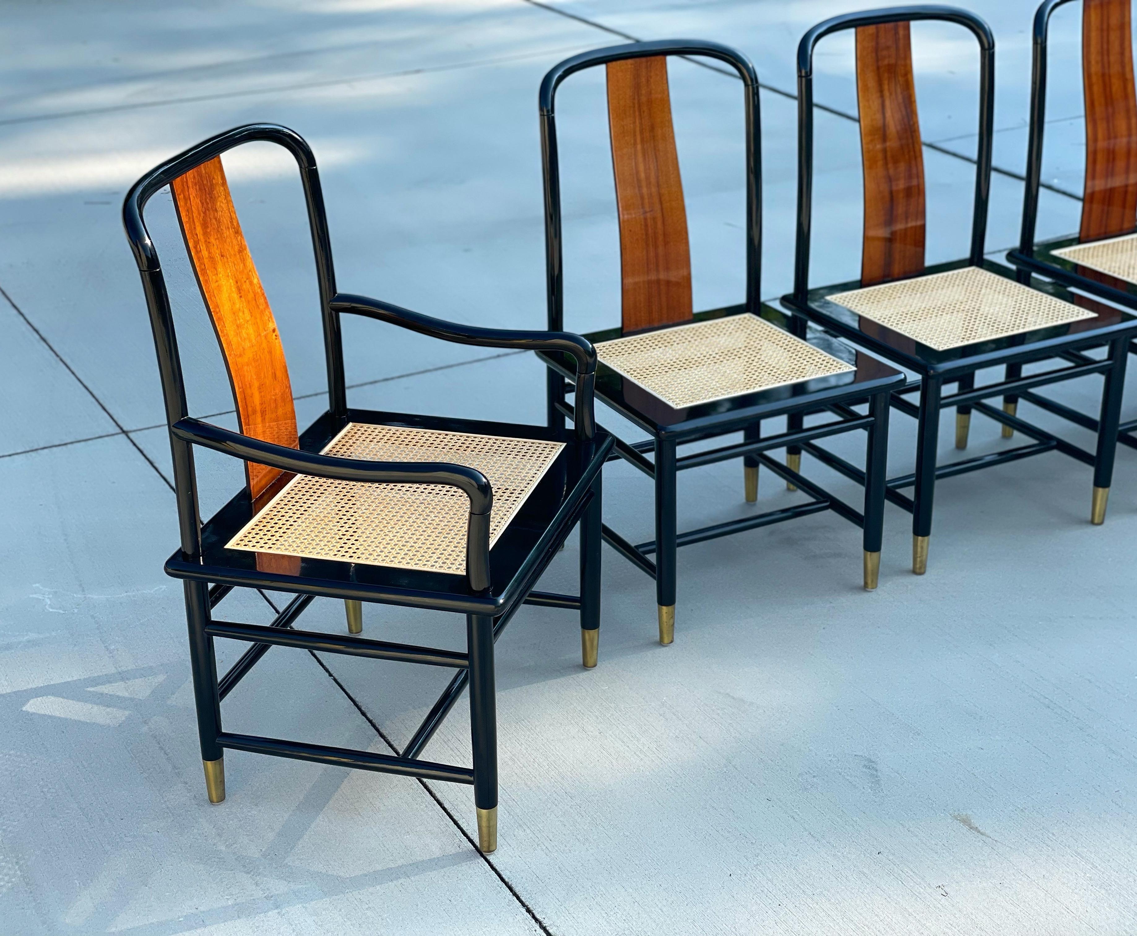 Set of 6 gorgeous Chinoiserie style dining chairs in by Henredon for their 