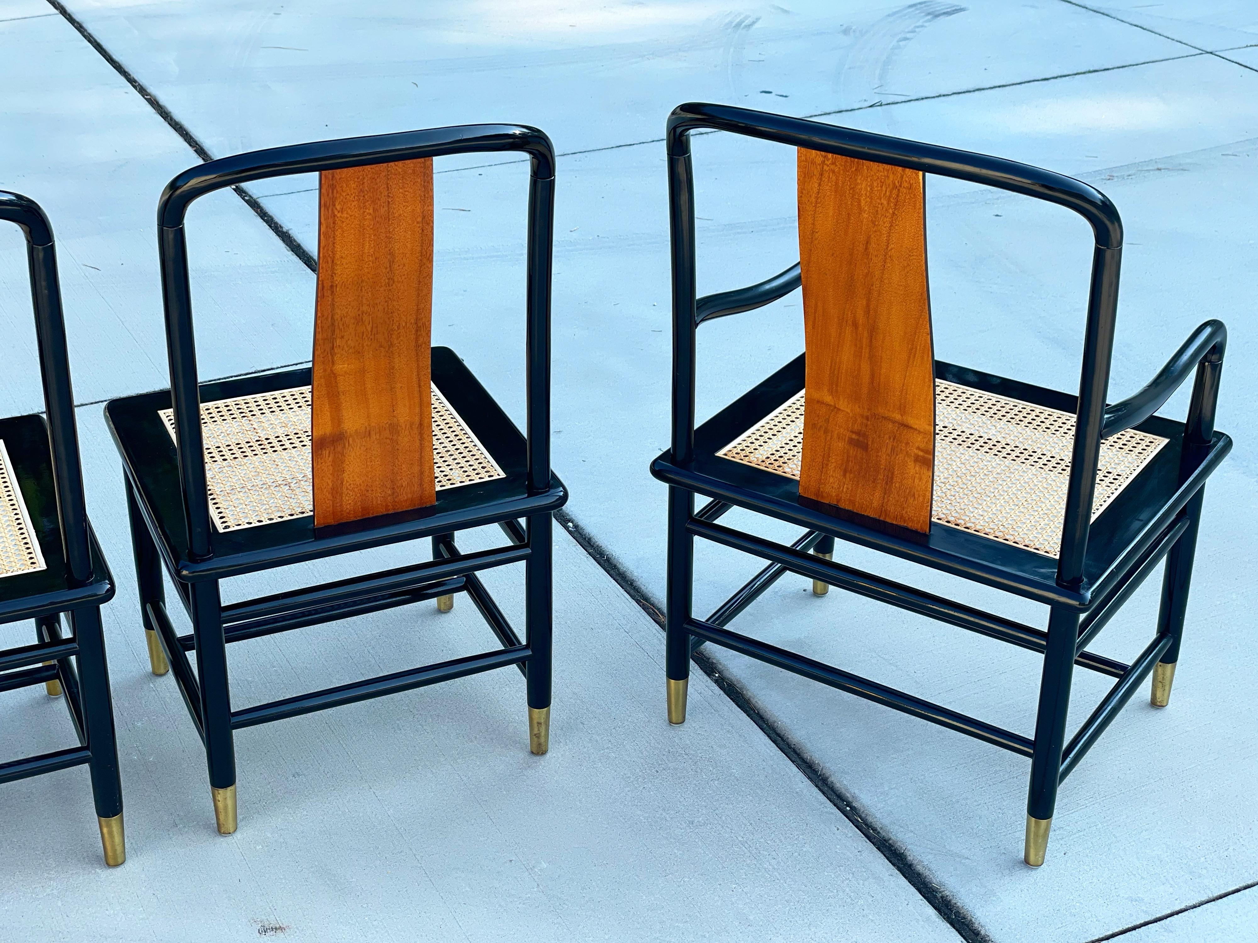 Mid Centry Henredon Elan Koa Wood Asian Chinoiserie Dining Chairs, Set of Six 1
