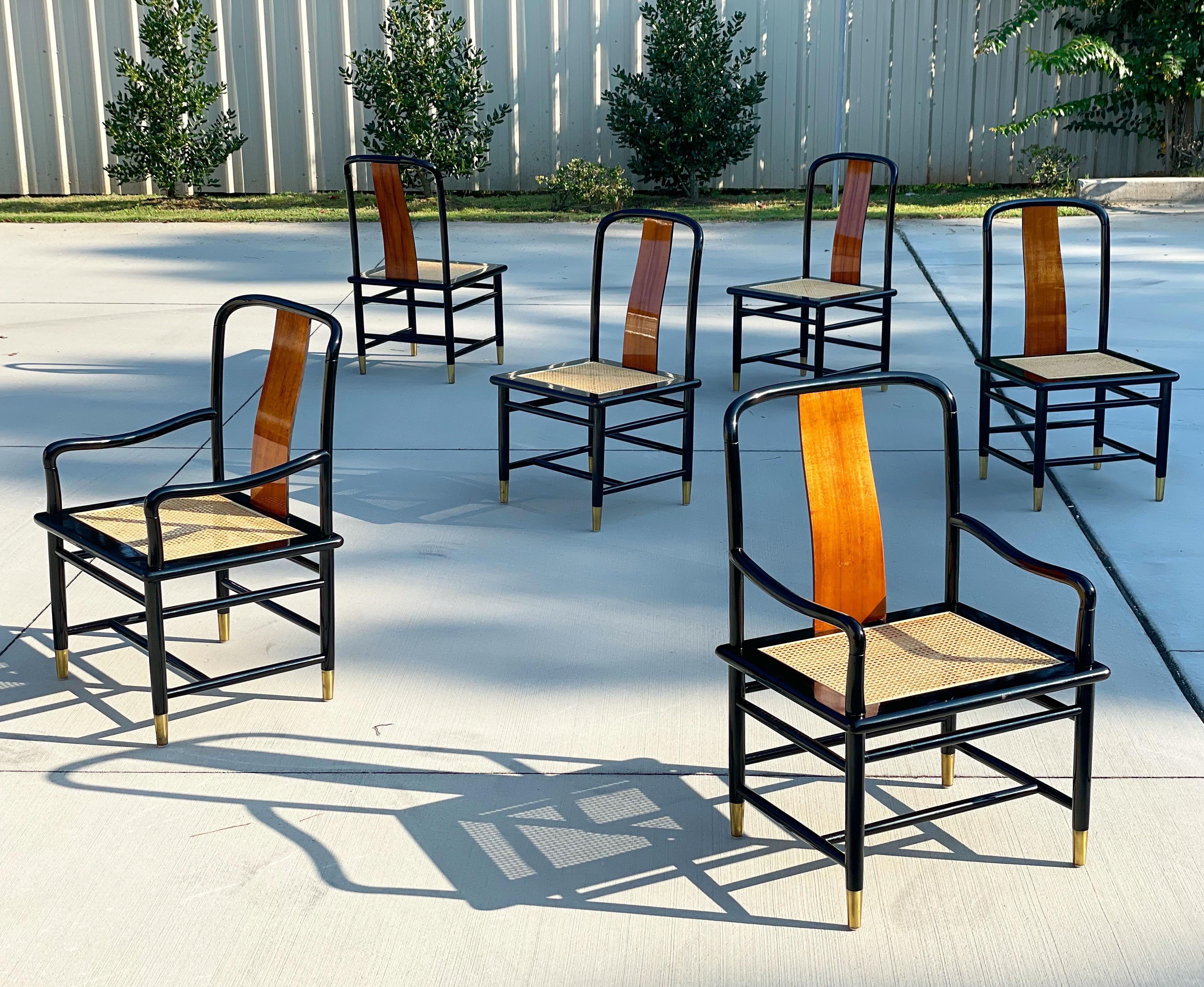 Mid Centry Henredon Elan Koa Wood Asian Chinoiserie Dining Chairs, Set of Six 2