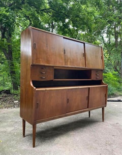 Mid-Centry Walnut Danish Highboard Sideboard
