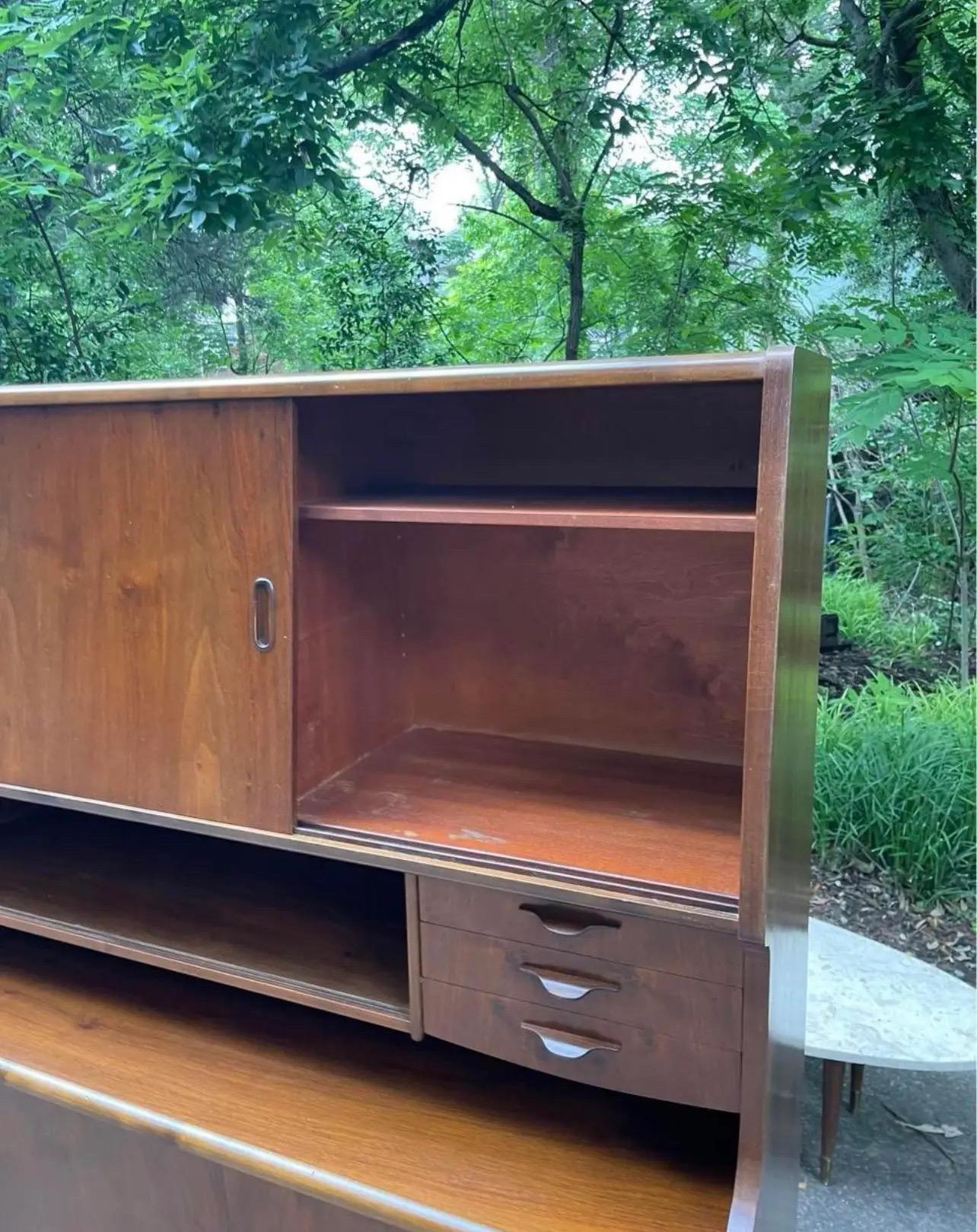 Mid-20th Century Mid-Centry Walnut Danish Highboard Sideboard