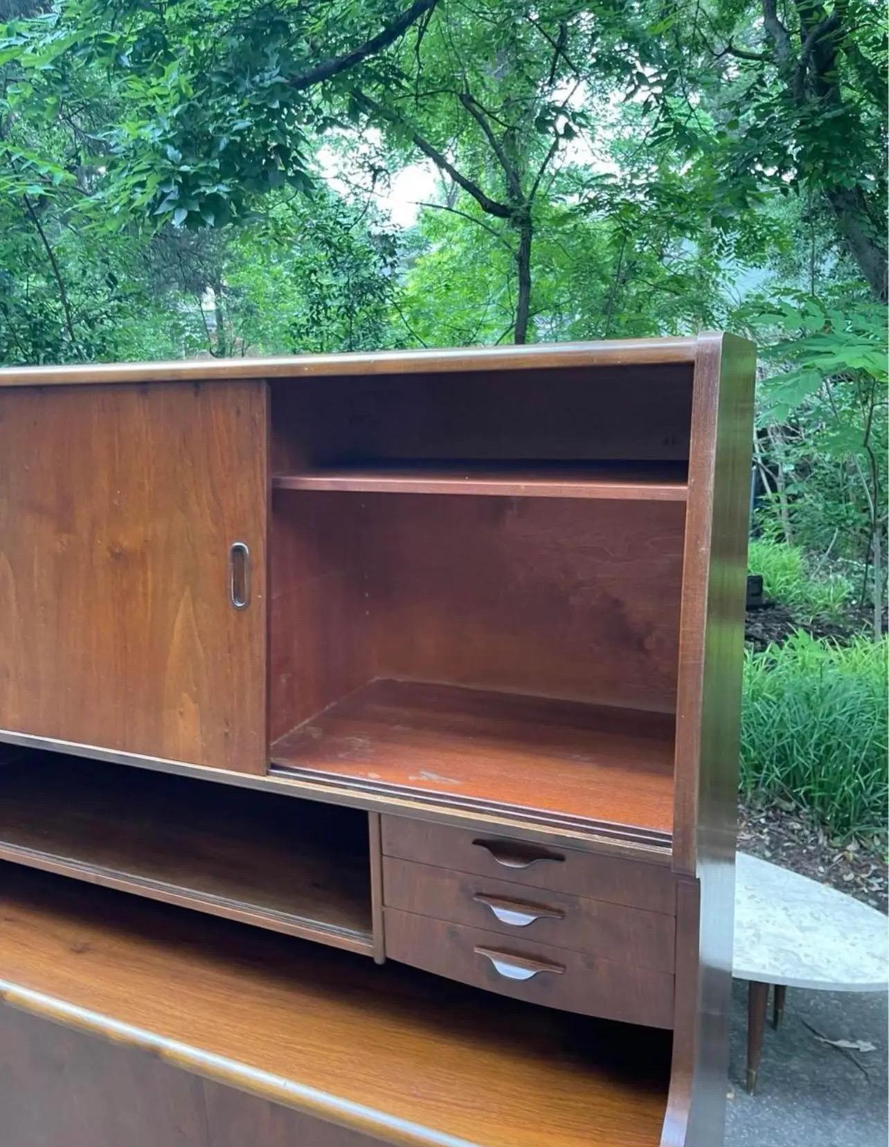 Mid-Centry Walnut Danish Highboard Sideboard 1