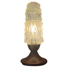 Mid Centur Crystal Glass Table Lamp, 1970s