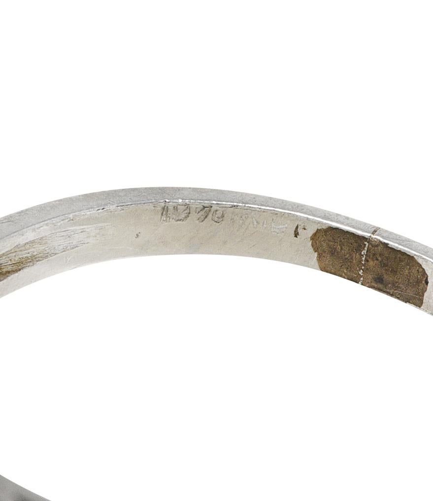 Mid-Century 0.25 Carat Diamond Platinum Fishtail Band Ring 5