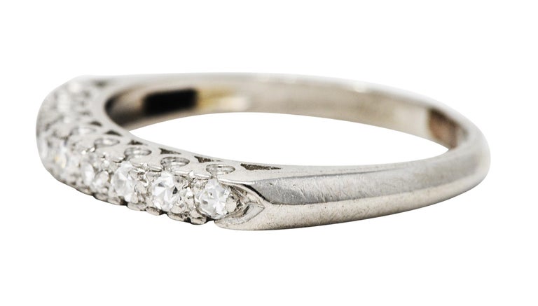 Mid-Century 0.25 Carat Diamond Platinum Fishtail Band Ring For Sale at ...