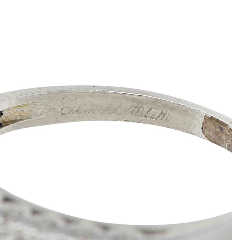 Mid-Century 0.25 Carat Diamond Platinum Fishtail Band Ring 4