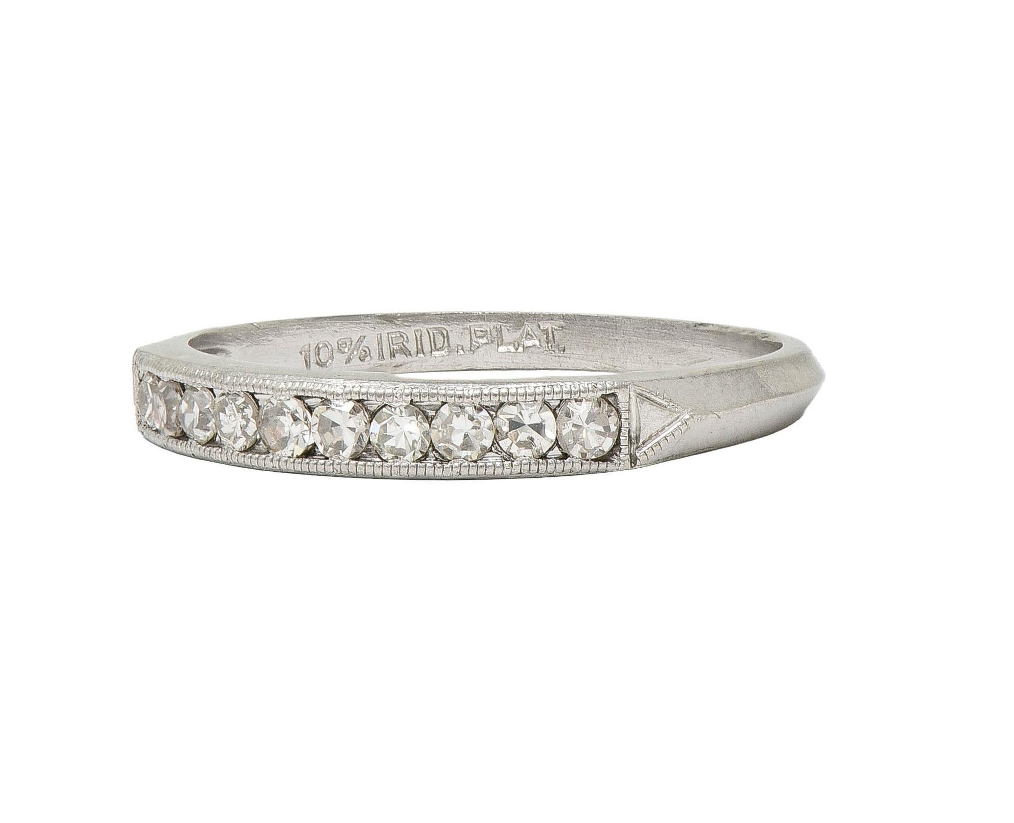 Mid-Century 0.30 CTW Diamond Platinum Vintage Knife Edge Channel Band Ring 2