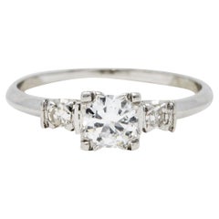 Mid-Century 0.38 Carats Diamond Platinum Engagement Ring