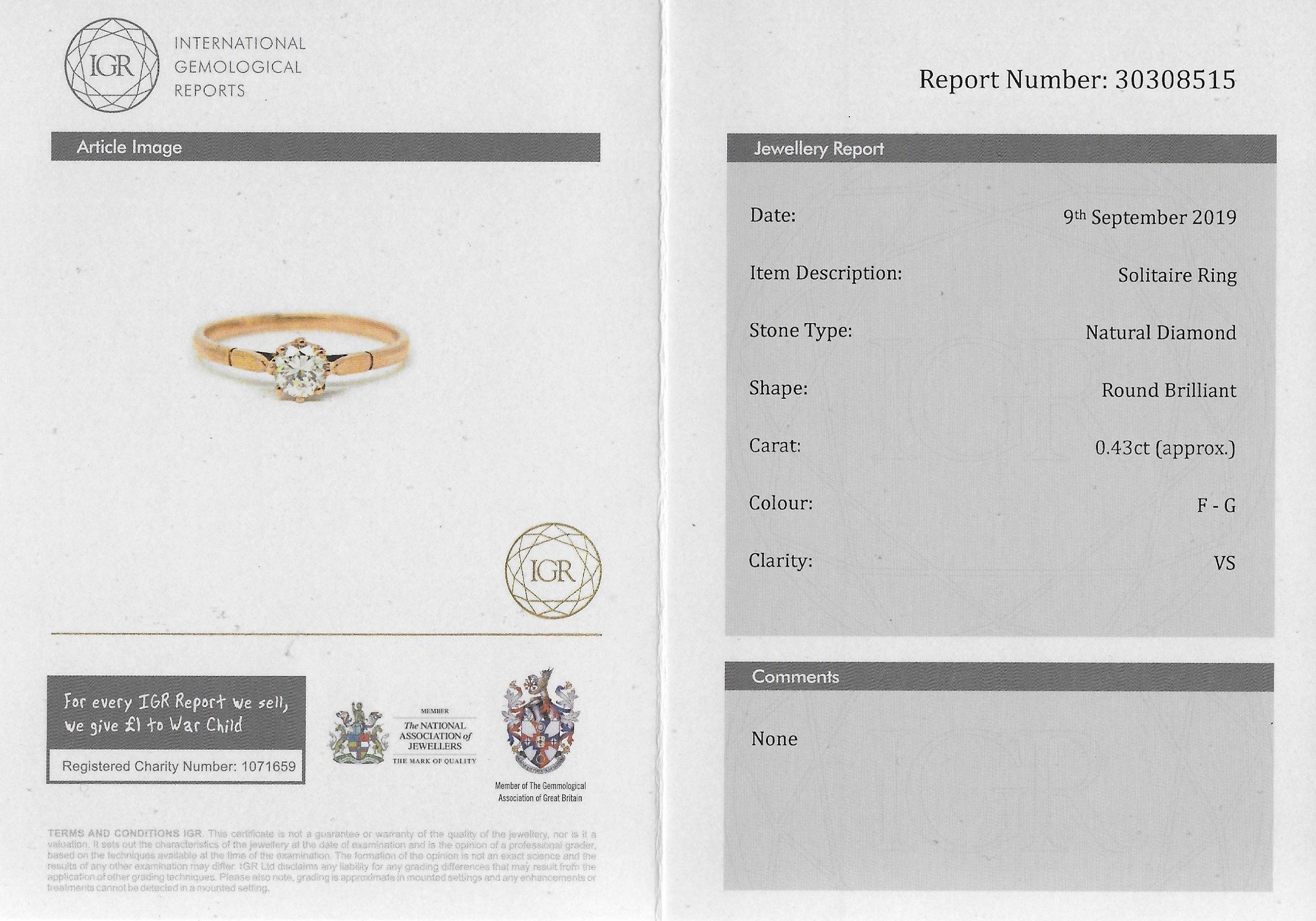 Midcentury 0.43 Carat Transitional Cut Diamond Rose Gold Engagement Ring 1
