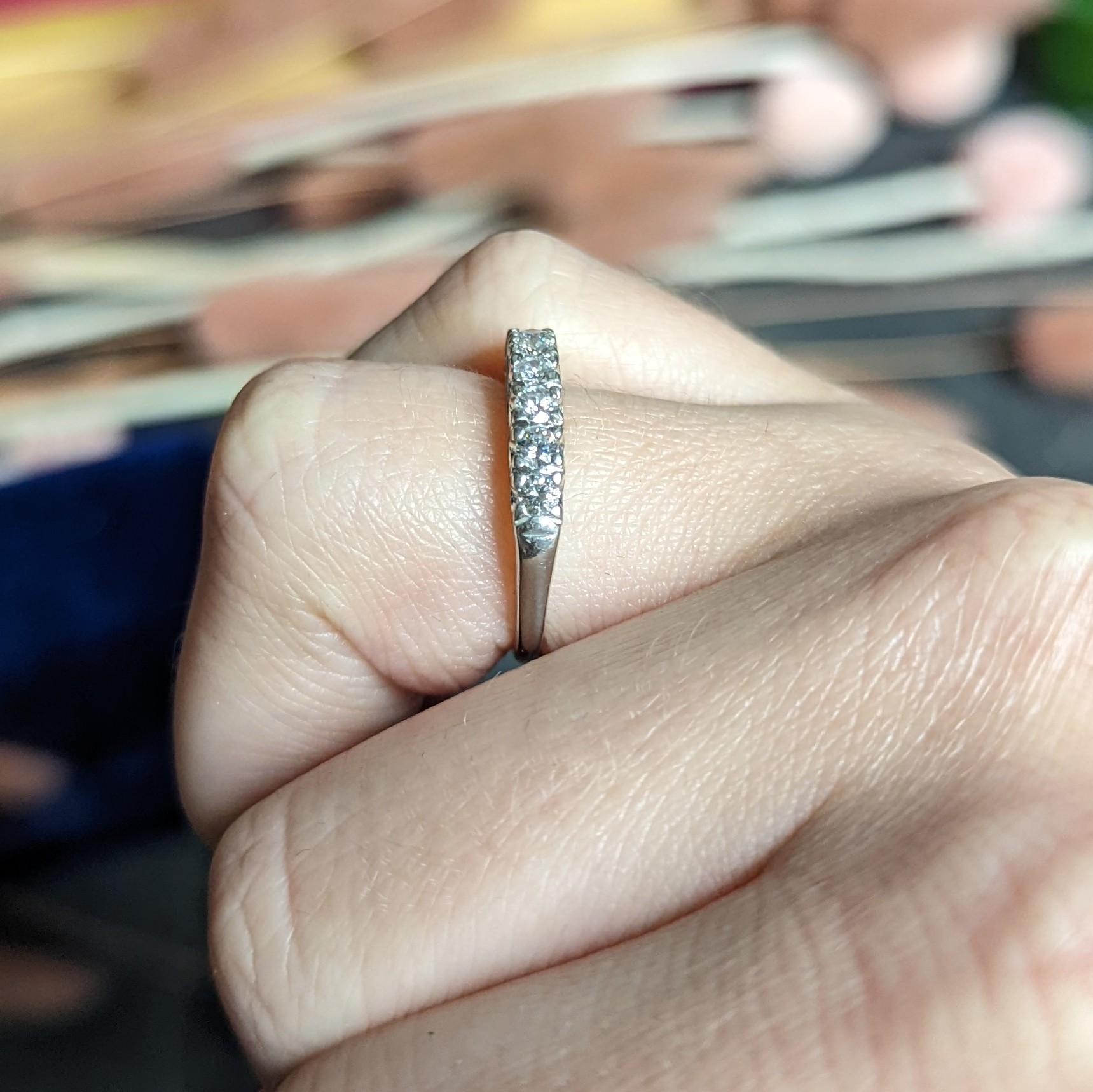 Mid-Century 0.50 Carat Diamond Platinum Fishtail Ring 4
