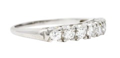 Mid-Century 0.50 Carat Diamond Platinum Fishtail Ring