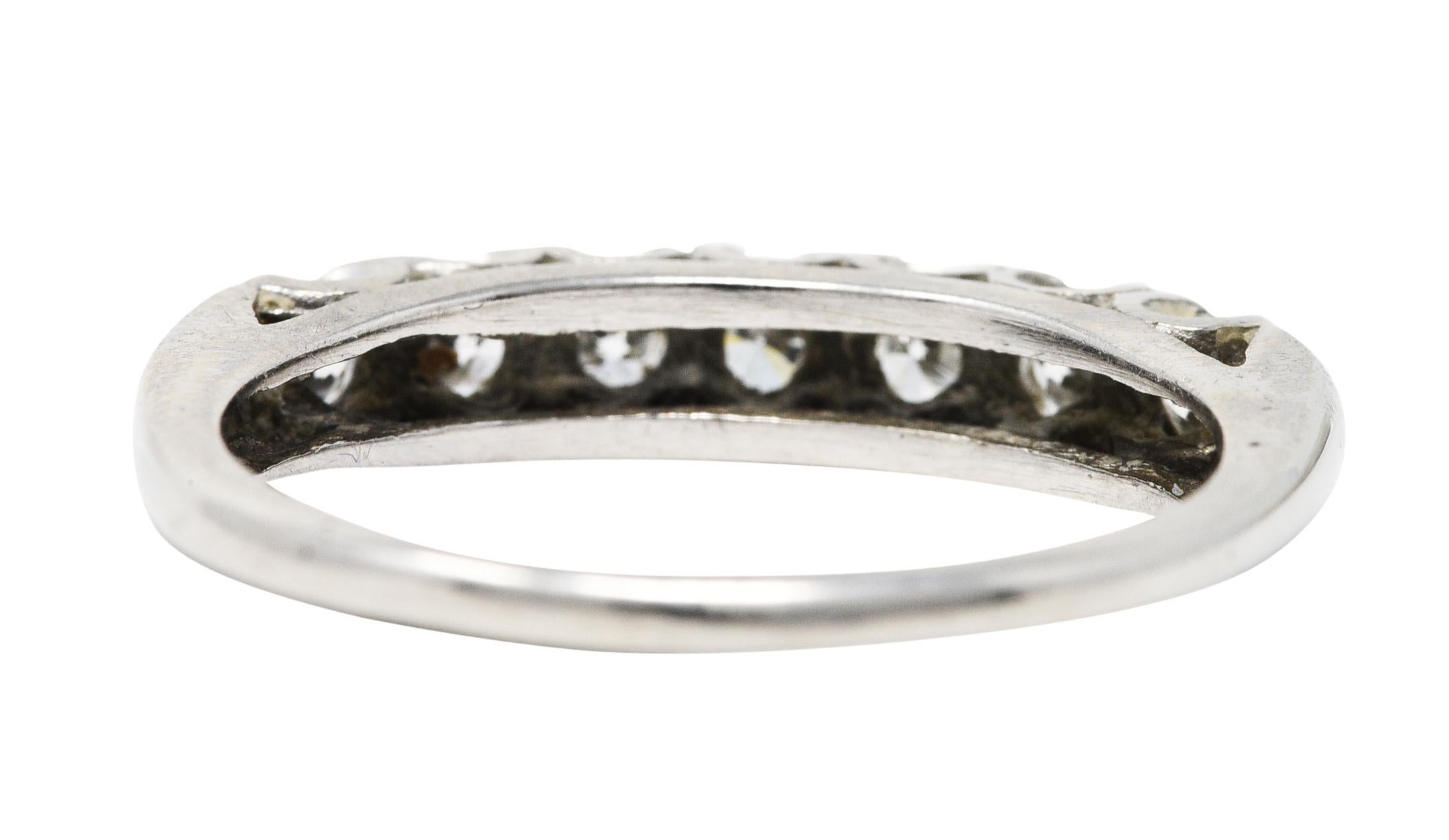 Retro Mid-Century 0.50 Carat Diamond Platinum Fishtail Ring