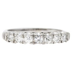 Anello a coda di pesce in platino con diamante da 0,50 carati del Mid-Century