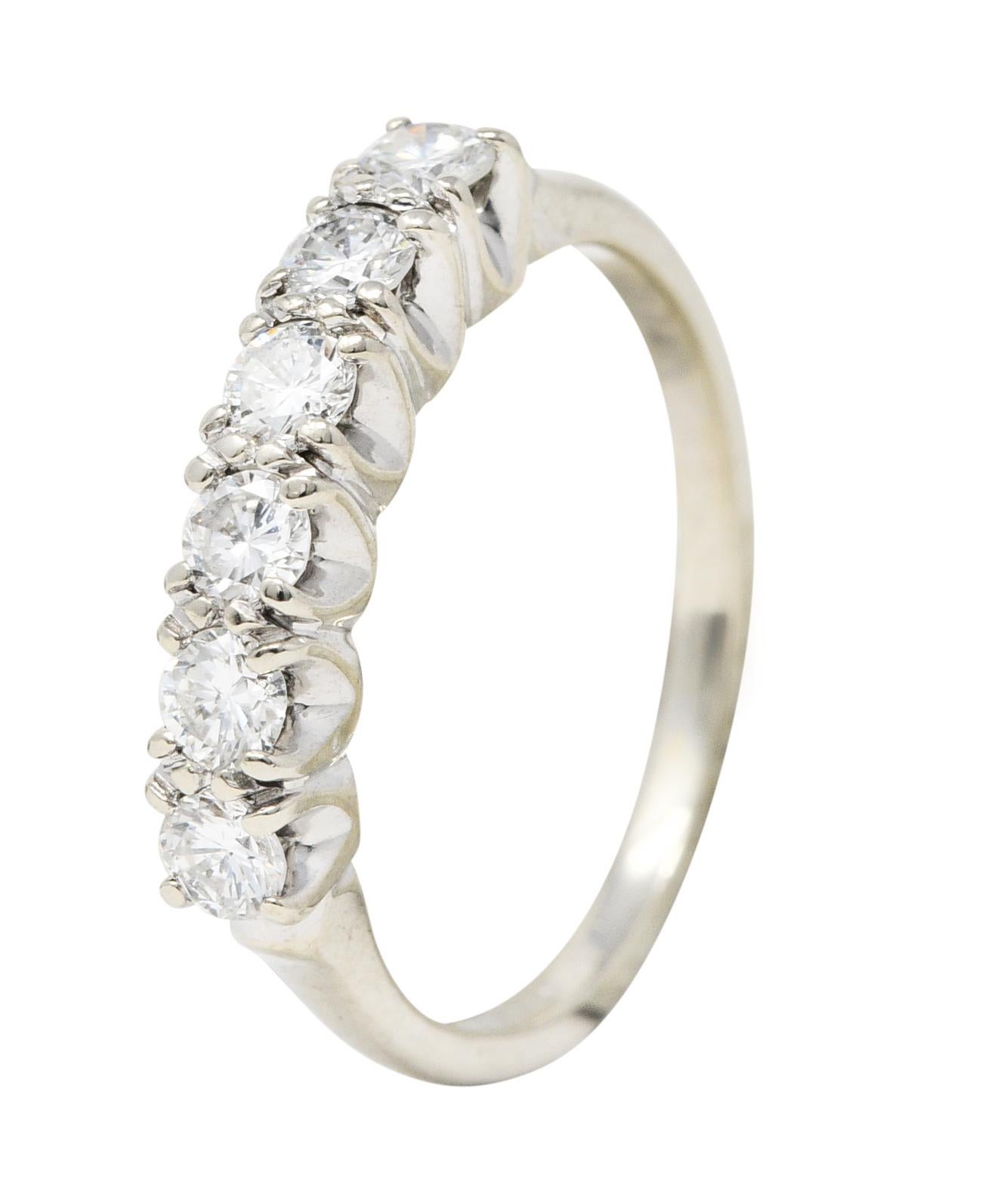 Mid-Century 0.50 Carats Diamond Anniversary Band Ring For Sale 3