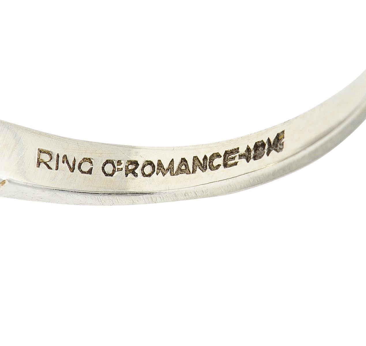 Mid-Century 0.60 Carats Diamond 18 Karat White Gold Engagement Ring For Sale 1