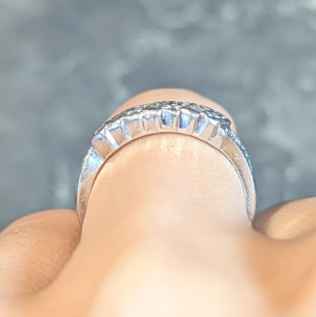 Vintage-Ring aus Platin mit 0,62 Karat Diamantband und Platinband, Mid-Century im Angebot 5
