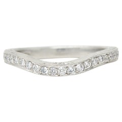 Mid-Century 0.63 Carat Diamond Platinum Eternity Contour Band Vintage Ring
