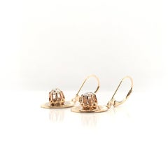Mid Century 0.75 Carat Buttercup Style Diamond Earrings